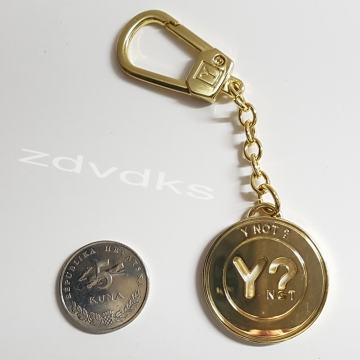 METALNI PRIVJESAK ZA KLJUČ, Y-NOT MILANO, (zlatne boje)