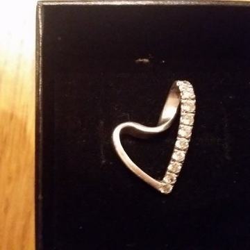 Privjesak srce, srebro, 925, novo