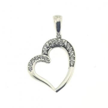 ZLATNI PRIVJESAK SRCE BIJELO ZLATO 14K (585) 0,88g NOVO • GOLD SHOP •