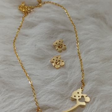 Set nakita (naušnice i ogrlica), nehrđajući čelik - NOVO