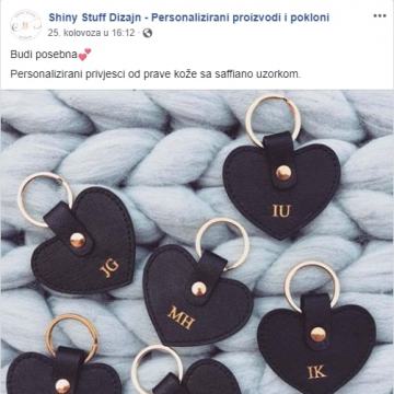 SHINY STUFF PRIVJESAK OD PRAVE KOŽE - INICIJALI JM