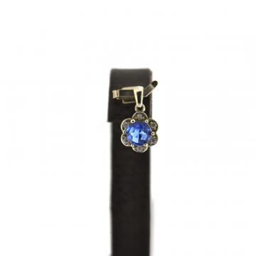 SREBRNI PRIVJESAK CVIJET SA PLAVIM KAMENOM 1,12g .925, R1, RATE!