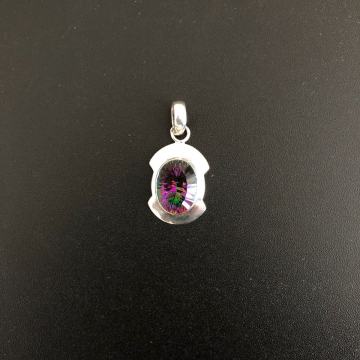 SREBRNI PRIVJESAK SA LJUBIČASTIM KAMENOM 7,83g .925, R1, RATE!