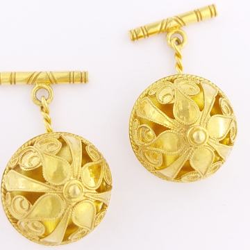 ZLATNE MANŽETE DUBROVAČKE PERUŽINE 14K (585) 6,97g NOVO • GOLD SHOP •