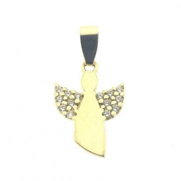ZLATNI PRIVJESAK ANĐEO S CIRKONIMA 14K (585) 0,79g NOVO • GOLD SHOP •