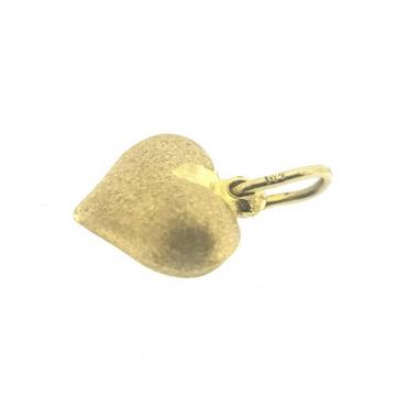 ZLATNI PRIVJESAK MATIRANO SRCE 14K (585) 1,22 grama NOVO • GOLD SHOP •