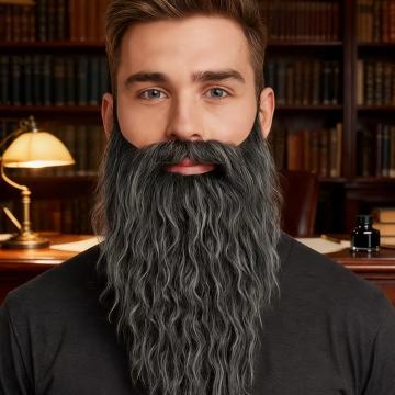 Duga realistična maska ​​s lažnom bradom za cosplay