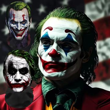 WB Maska za lice Joker Clown Jack - Cijela maska ​​za lice
