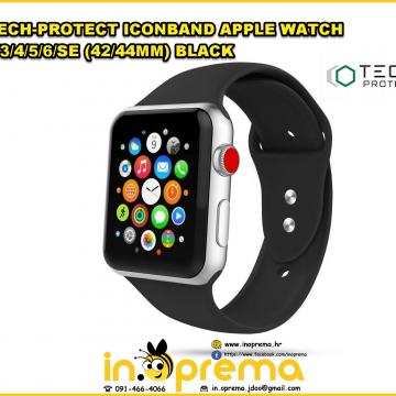 APPLE WATCH 2 3 4 5 6 SE 42 44MM NARUKVICA REMEN SILIKONSKI CRNI