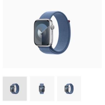 Apple Watch Series 9 GPS 41mm Silver aluminium case with Winter Blue s