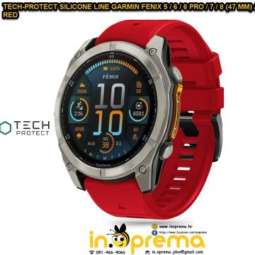 GARMIN FENIX 5 6 6 PRO 7 8 47MM E NARUKVICA CRVENA REMEN ORIGINAL TECH