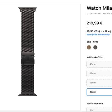 Original Apple Watch Milanese Loop Titanium S - NOVO