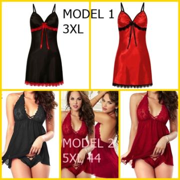 SEXY BABYDOLLL SPAVAĆICA KOMBINE NEGLIŽE CRNO CRVENO EROTSKO RUBLJE