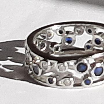 2+1 gratis!Poseban srebrni prsten s plavim i prozirnim cirkonima, 19mm