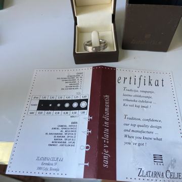 Dijamantni prsten bijelo zlato i dijamant zlatarna Celje