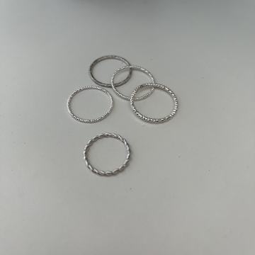 LOT prstenja, srebrna boja