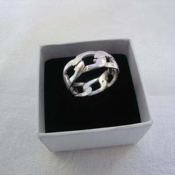 MUŠKI SREBRNI PRSTEN 925 VINTAGE CUBAN PLET - 21 mm promjera