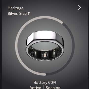 OURA RING 3, HERITAGE, SILVER, SIZE 11