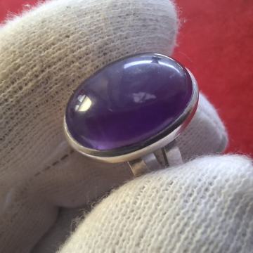 PRSTEN AMETIST SA SREBROM 925 7,2g