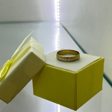 PRSTEN BIJELO ŽUTO ZLATO