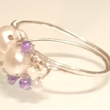 Prsten s biserima ručni rad