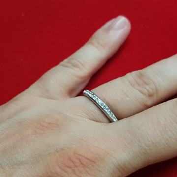 Prsten sa cirkonima od nehrđajućeg čelika (STAINLESS STEEL 18)