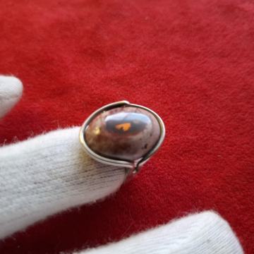 PRSTEN FIRE OPAL SA SREBROM 925 7,1g (Mr.T)