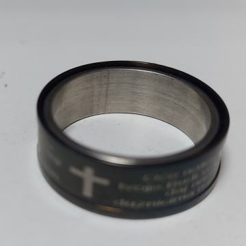 Prsten - kirurški - nehrđajući čelik s napisanim Očenašem