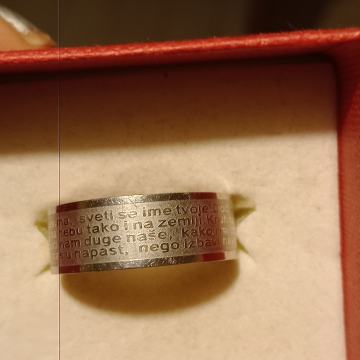 Prsten " Oče naš " - inox