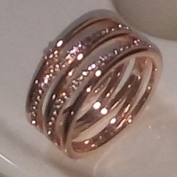 PRSTEN ROSE GOLD S CIRKONIMA   - NOVO