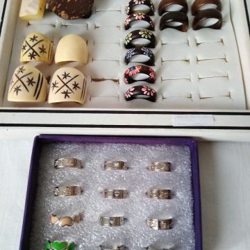 Prsten za nožne prste Prsten drvo sedef devina kost kokos