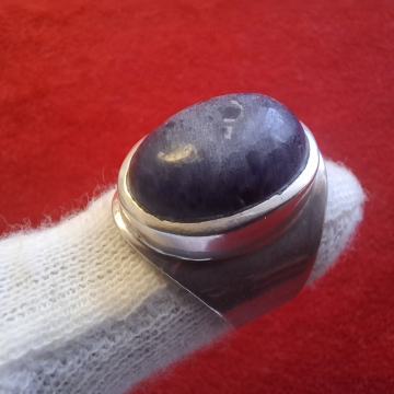 PRSTEN SODALIT SA SREBROM 925 13,3g (Mr.T)