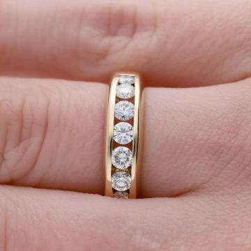 Prsten sa soliterom, dijamanti, zlato, ručno izrađen, 0,70 karata novo