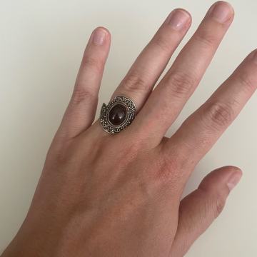 Prsten srebro 925 Granat unikat