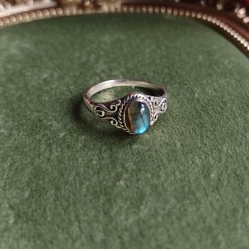 Prsten srebro labradorit