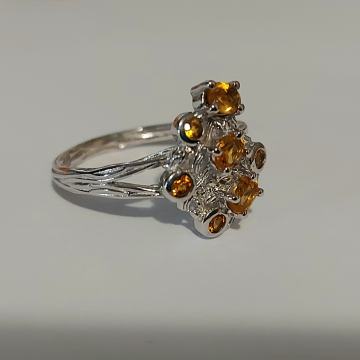 PRSTEN SREBRO PRAVO 925 ŽIG, citrini