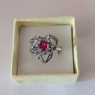 PRSTEN SREBRO PRAVO 925 ŽIG, topaz, mreža