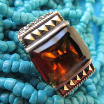 PRSTEN - SREBRO – RUBIN I CIRKONI