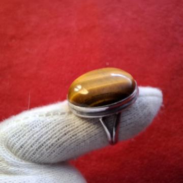 PRSTEN TIGROVO OKO SA SREBROM 925 8g (Mr.T)