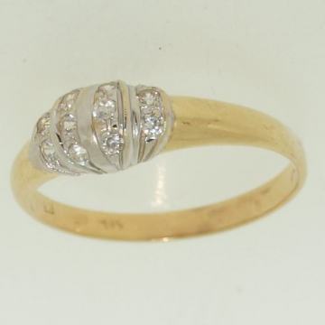 ZLATNI PRSTEN S CIRKONIMA 14K (585) 2,47 grama NOVO • GOLD SHOP •