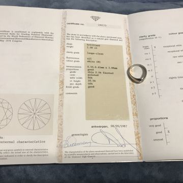 Prsten zlato 750 brilijant 1 ct sa certifikatom