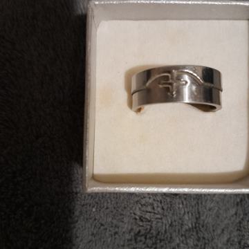 Prsten, znak križa, inox