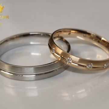 SET VJENČANOG ZLATNOG PRSTENJA 0,22ct / R1, RATE !