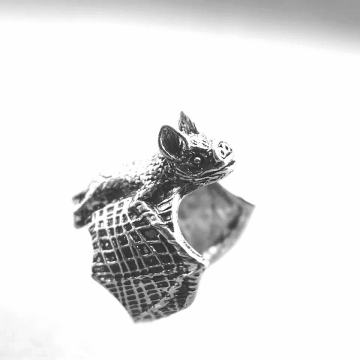 Šišmiš podesivi masivni prsten