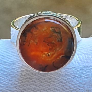 SREBRNI PRSTEN 925 KARNEOL KAMEN dizajner CMP 925