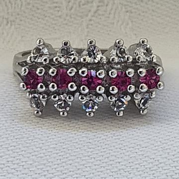 SREBRNI PRSTEN 925 RUBINI