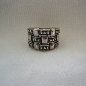 SREBRNI PRSTEN 925 RUČNI RAD PLETER VTG