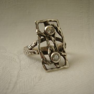 SREBRNI PRSTEN 925 SREBRO DIZAJNERSKI RUČNI RAD