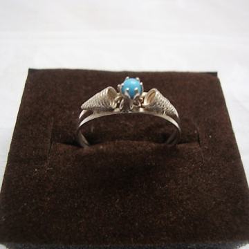SREBRNI PRSTEN 925 SA TIRKIZOM - VINTAGE 1970.- 03