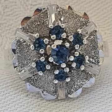 SREBRNI PRSTEN ART DECO SAFIR 835 Sapphire